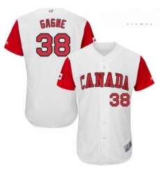 Mens Canada Baseball Majestic 38 Eric Gagne White 2017 World Baseball Classic Authentic Team Jersey