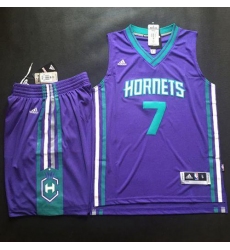 Hornets #7 Jeremy Lin Purple A Set Stitched NBA Jersey