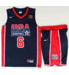 USA Basketball 1992 Olympic Dream Team Blue Jerseys & Shorts Suits 6# Patrick Ewing