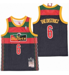 Men B&R Remix Jersey Hawks 6 The District Black Throwback Jersey