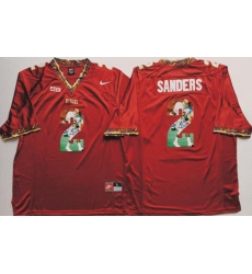 Seminoles #2 Deion Sanders Red Player Fashion Stitched NCAA Jersey