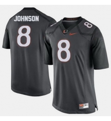 Men Miami Hurricanes Duke Johnson College Football Gray Jersey