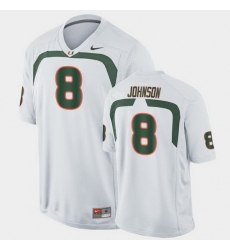 Men Miami Hurricanes Duke Johnson Game White College Football Jersey