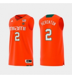 Men Miami Hurricanes Willie Herenton Orange Replica College Basketball Jersey