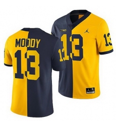 Michigan Wolverines 2021 22 Jake Moody Navy Maize Split Edition College Football Jersey