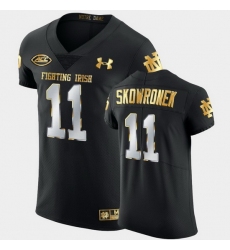 Men Notre Dame Fighting Irish Ben Skowronek Golden Edition Black Authentic Jersey