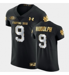 Men Notre Dame Fighting Irish Kyle Rudolph Golden Edition Black Authentic Jersey