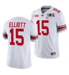 Ohio State Buckeyes Ezekiel Elliott White 2021 Sugar Bowl Champions College Football Playoff College Football Playoff Jersey 0