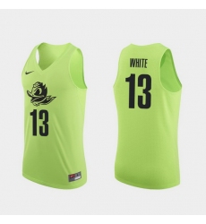 Men Oregon Ducks Paul White Apple Green Authentic College Basketball Jersey 0A