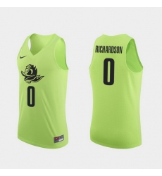 Men Oregon Ducks Will Richardson Apple Green Authentic College Basketball Jersey 0A