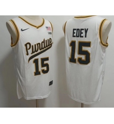 Purdue Boilermakers 15 Zach Edey White Stitched NCAA Jersey