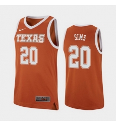 Texas Longhorns Jericho Sims Texas Orange Replica Men'S Jersey