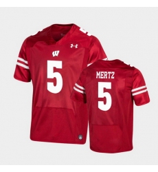 Men Wisconsin Badgers Graham Mertz Premier Red Football Jersey