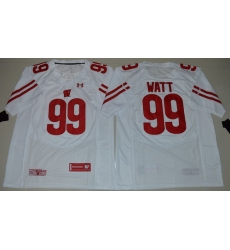 Wisconsin Badgers 99 J J  Watt White College Jersey