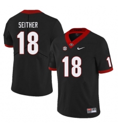 Men #18 Brett Seither Georgia Bulldogs College Football Jerseys Sale-Black