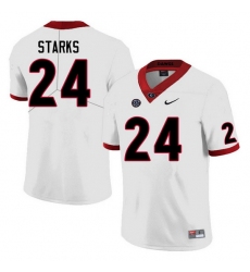 Men #24 Malaki Starks Georgia Bulldogs College Football Jerseys Sale-White Anniversary