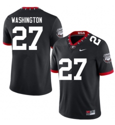 Men #27 C.J. Washington Georgia Bulldogs College Football Jerseys Sale-100th Anniversary