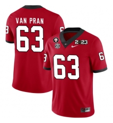 Men #63 Sedrick Van Pran Georgia Bulldogs 2022-23 CTP National Championship Football Jerseys