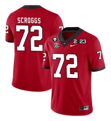 Men #72 Griffin Scroggs Georgia Bulldogs 2022-23 CTP National Championship Football Jerseys