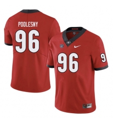 Men #96 Jack Podlesny Georgia Bulldogs College Football Jerseys red