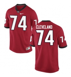 Men Georgia Bulldogs #74 Ben Cleveland College Football Jerseys-Red