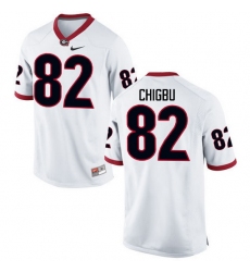 Men Georgia Bulldogs #82 Michael Chigbu College Football Jerseys-White