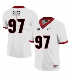 Men Georgia Bulldogs #97 Brooks Buce College Football Jerseys Sale-White