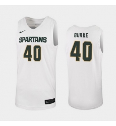 Michigan State Spartans Braden Burke White Replica Men'S Jersey