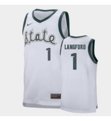 Michigan State Spartans Josh Langford White Retro Performance Men'S Jersey