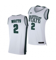 Michigan State Spartans Rocket Watts White Limited Retro Michigan State Spartans Jersey