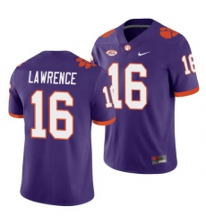 Clemson Tigers Trevor Lawrence Purple College Football Men'S Jersey