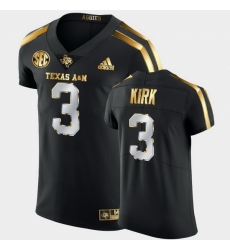 Men Texas A&M Aggies Christian Kirk Golden Edition Black Authentic Jersey