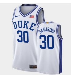 Duke Blue Devils Michael Savarino White Authentic Men'S Jersey