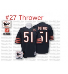 Mitchell and Ness Chicago Bears Thrower 27 Blue Team Color Big Number with Bear Patch Authentic Throwback NFL Jersey