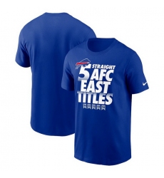 Men Nike Royal Buffalo Bills Five Straight Afc East Division Champions Our Time Is Now T Shirt