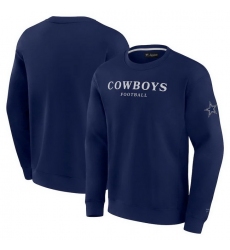 Men Fanatics Navy Dallas Cowboys Elements Unlimited Fleece Pullover Sweatshirt