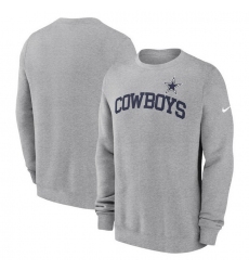 Men Nike Heather Gray Dallas Cowboys Club Pullover Sweatshirt