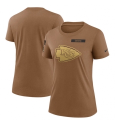 Women Kansas City Chiefs 2023 Brown Salute To Service Legend Performance T Shirt