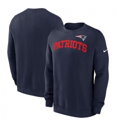 Men Nike Navy New England Patriots Club Pullover Sweatshirt