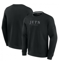 Men Fanatics Black New York Jets Elements Unlimited Fleece Pullover Sweatshirt