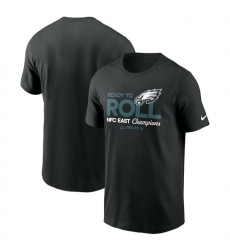 Men Philadelphia Eagles Black 2024 NFC East Champions Locker Room Trophy Collection T Shirt