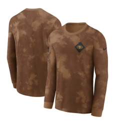 Men San Francisco 49ers Brown 2023 Salute To Service Long Sleeve T Shirt