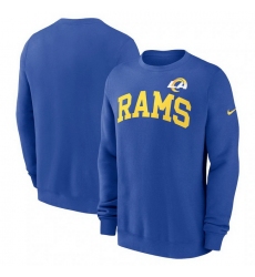 Men Nike Royal Los Angeles Rams Club Pullover Sweatshirt