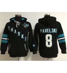 San Jose Sharks 8 Joe Pavelski Black Women Old Time Heidi Hoodie NHL Hoodie