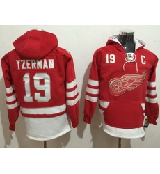 Men Detroit Red Wings 19 Steve Yzerman Red Name  26 Number Pullover NHL Hoodie