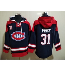 Men Montreal Canadiens Carey Price 31 Blue Stitched NHL Hoodie