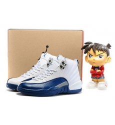 Jordan 12 Retro Men Shoes White French Blue