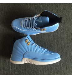 Men Air Jordan 12 2018 New Retro Shoes Light Blue