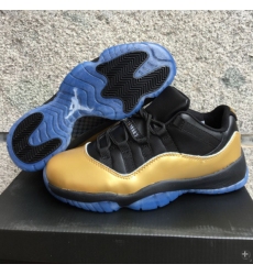 Air Jordan 11 Black Gold Skin Men Shoes