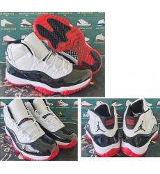 Air Jordan 11 Retro GS White Red High Cut Men Shoes